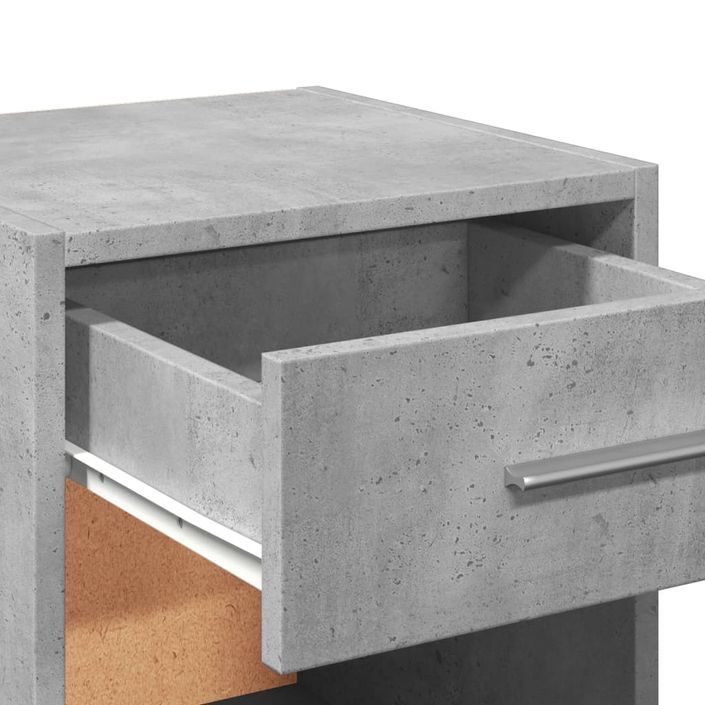 Table de chevet gris béton 35x34x65 cm bois d'ingénierie - Photo n°8