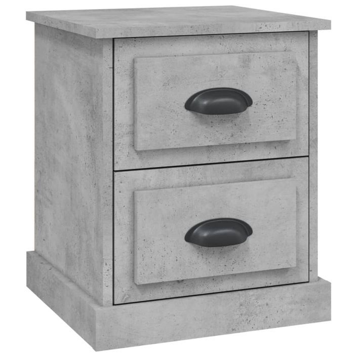 Table de chevet gris béton 39x39x47,5 cm bois d'ingénierie - Photo n°1