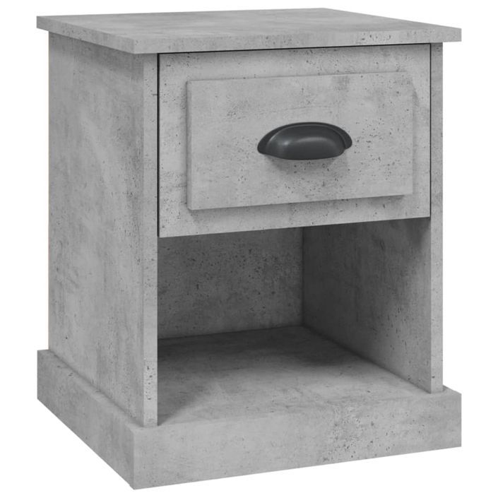 Table de chevet gris béton 39x39x47,5 cm bois d'ingénierie - Photo n°2
