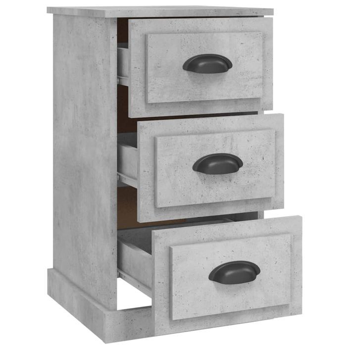 Table de chevet gris béton 39x39x67 cm bois d'ingénierie - Photo n°6