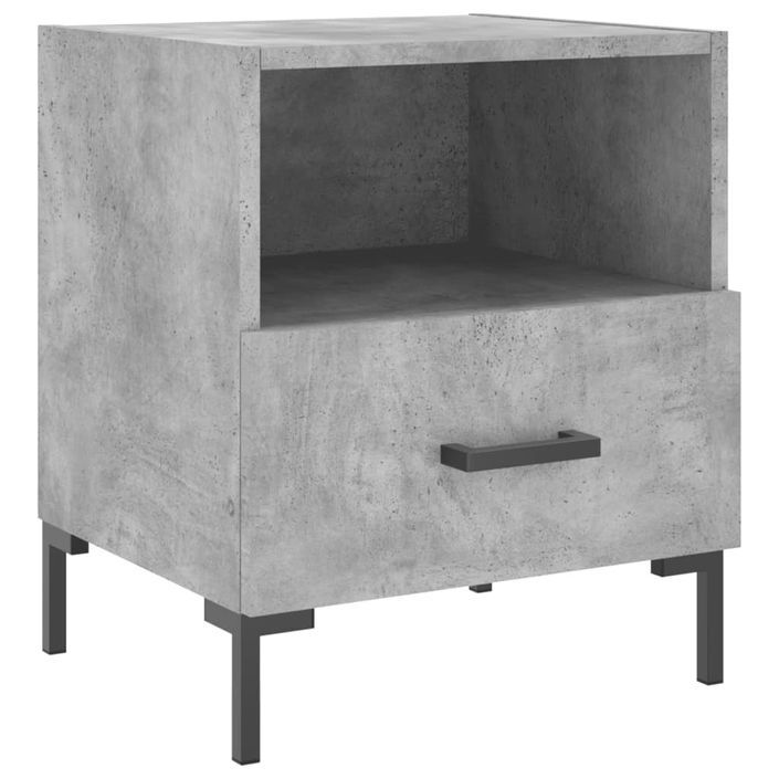 Table de chevet gris béton 40x35x47,5 cm bois d’ingénierie - Photo n°1