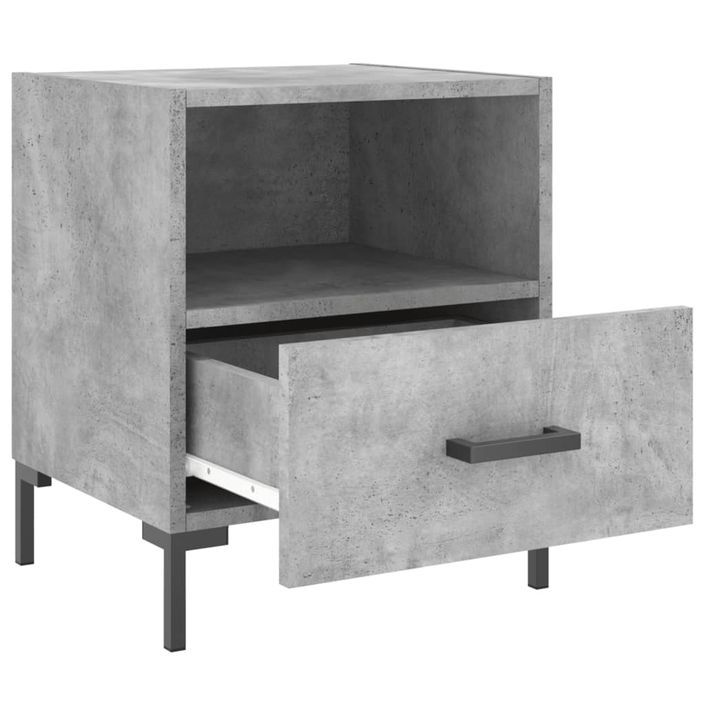 Table de chevet gris béton 40x35x47,5 cm bois d’ingénierie - Photo n°3