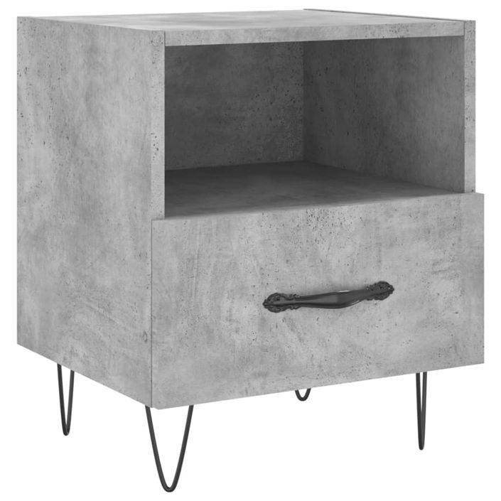 Table de chevet gris béton 40x35x47,5 cm bois d’ingénierie - Photo n°1