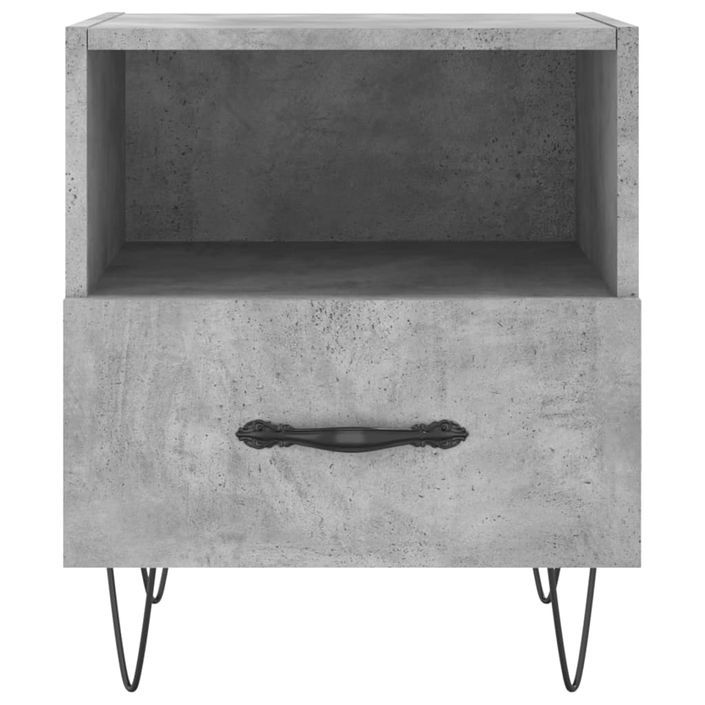 Table de chevet gris béton 40x35x47,5 cm bois d’ingénierie - Photo n°4