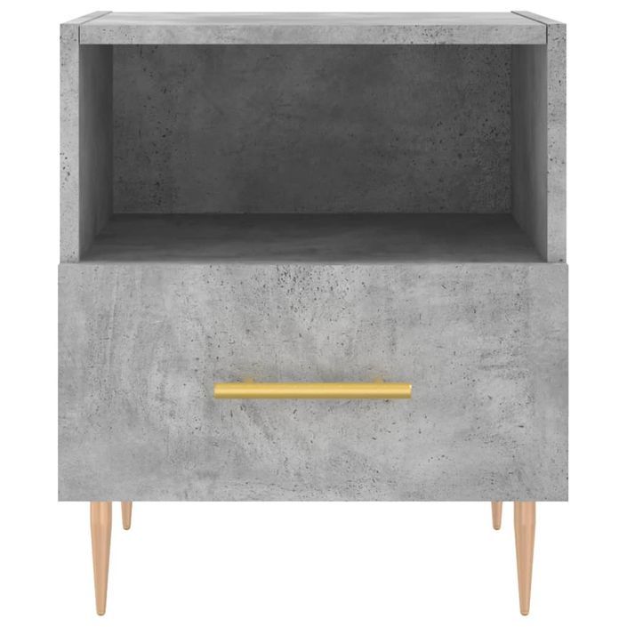 Table de chevet gris béton 40x35x47,5 cm bois d’ingénierie - Photo n°4