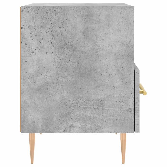 Table de chevet gris béton 40x35x47,5 cm bois d’ingénierie - Photo n°5