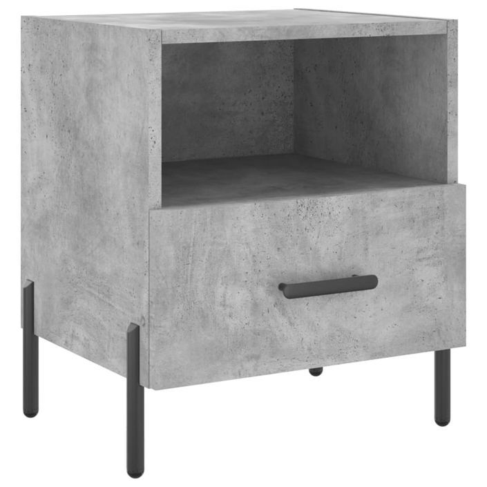 Table de chevet gris béton 40x35x47,5 cm bois d’ingénierie - Photo n°1