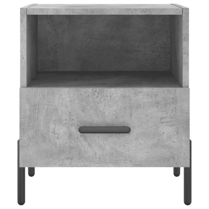 Table de chevet gris béton 40x35x47,5 cm bois d’ingénierie - Photo n°4