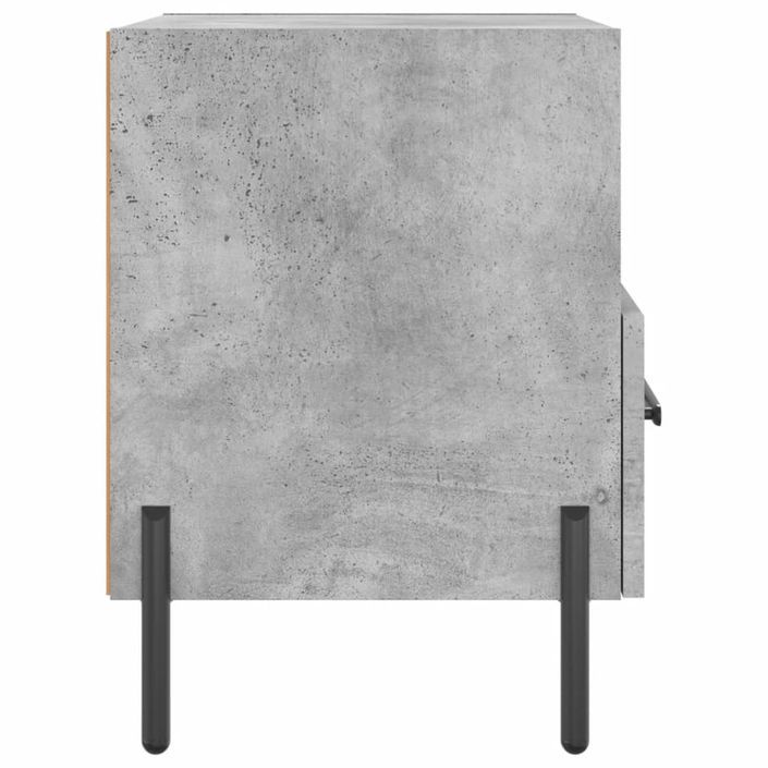 Table de chevet gris béton 40x35x47,5 cm bois d’ingénierie - Photo n°5