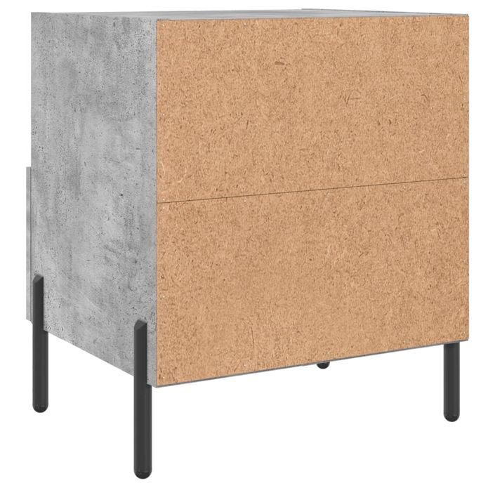 Table de chevet gris béton 40x35x47,5 cm bois d’ingénierie - Photo n°6