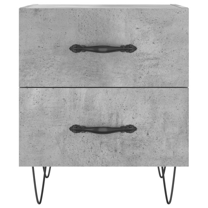 Table de chevet gris béton 40x35x47,5 cm bois d’ingénierie - Photo n°6