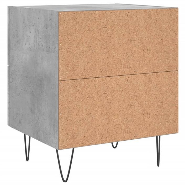 Table de chevet gris béton 40x35x47,5 cm bois d’ingénierie - Photo n°8