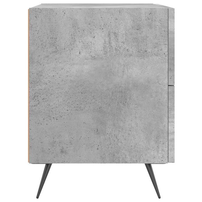 Table de chevet gris béton 40x35x47,5 cm bois d’ingénierie - Photo n°5