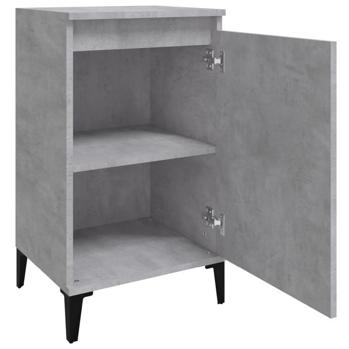 Table de chevet gris béton 40x35x70 cm bois d'ingénierie - Photo n°6