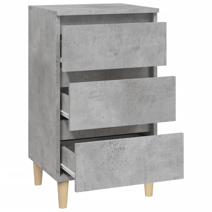 Table de chevet gris béton 40x35x70 cm bois d'ingénierie - Photo n°7