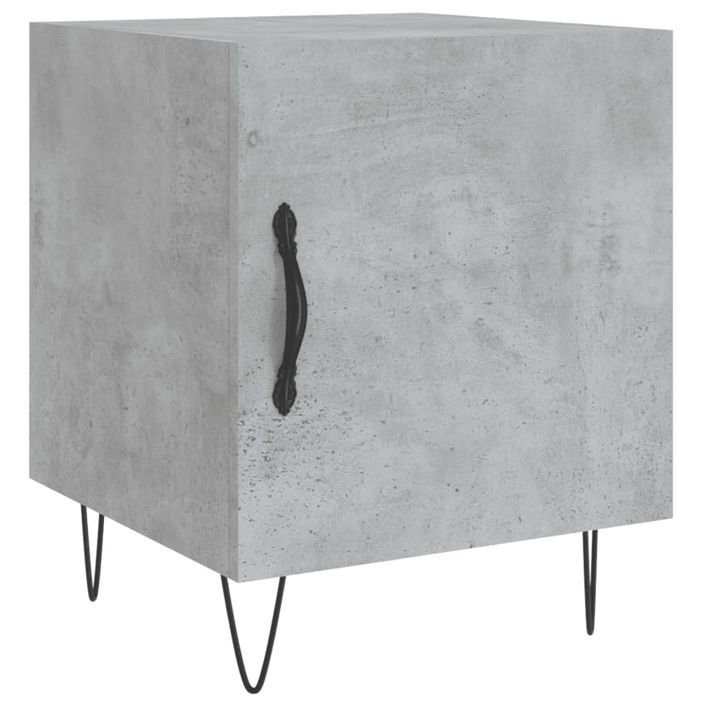 Table de chevet gris béton 40x40x50 cm bois d’ingénierie - Photo n°1