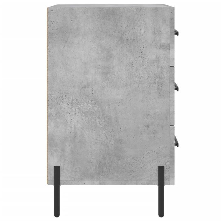 Table de chevet gris béton 40x40x66 cm bois d'ingénierie - Photo n°6