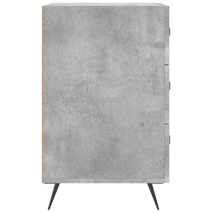 Table de chevet gris béton 40x40x66 cm bois d'ingénierie - Photo n°6