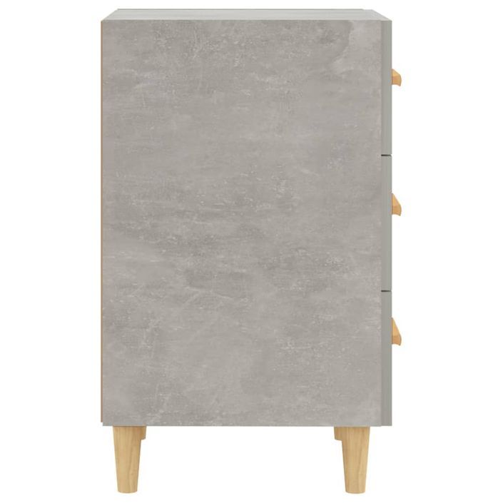 Table de chevet gris béton 40x40x66 cm bois d'ingénierie - Photo n°5