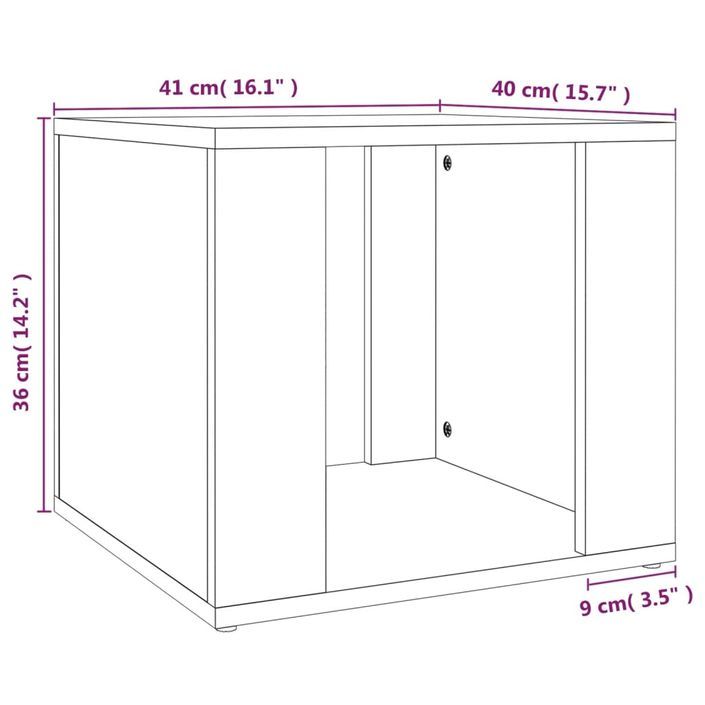 Table de chevet Gris béton 41x40x36 cm Bois d'ingénierie - Photo n°8