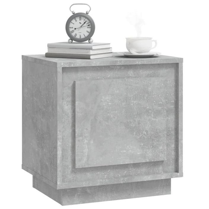 Table de chevet gris béton 44x35x45 cm bois d'ingénierie - Photo n°4