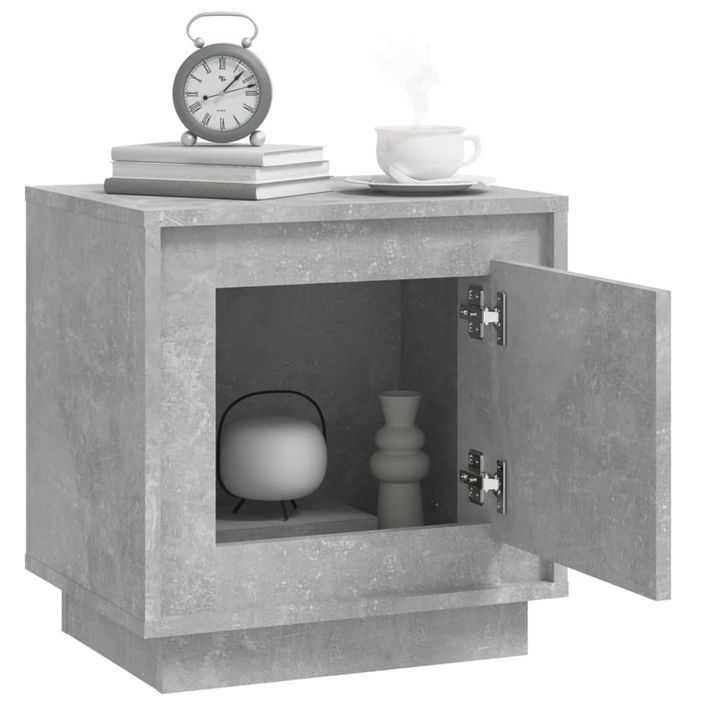 Table de chevet gris béton 44x35x45 cm bois d'ingénierie - Photo n°5
