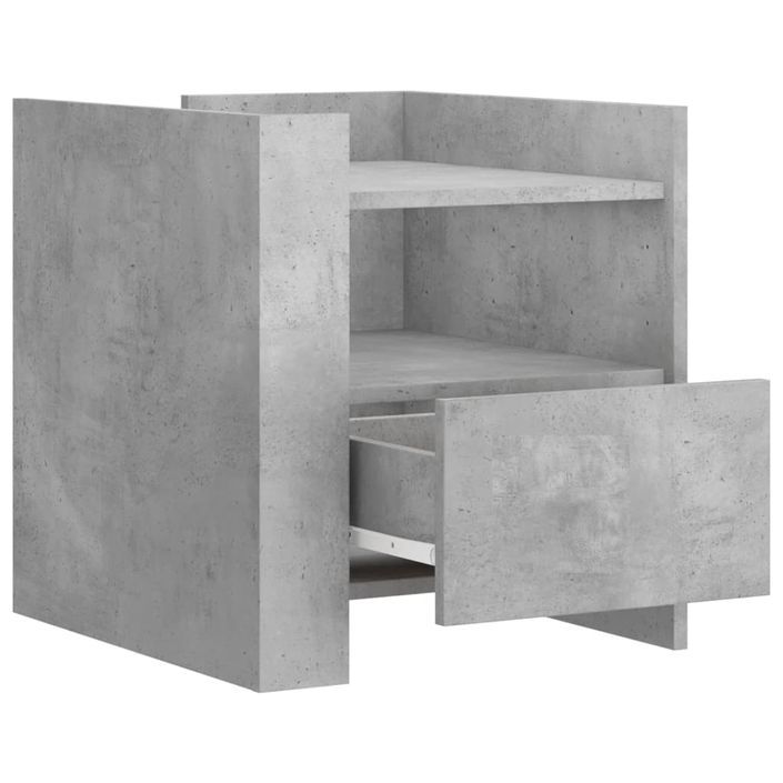 Table de chevet gris béton 45x50x50 cm bois d’ingénierie - Photo n°7