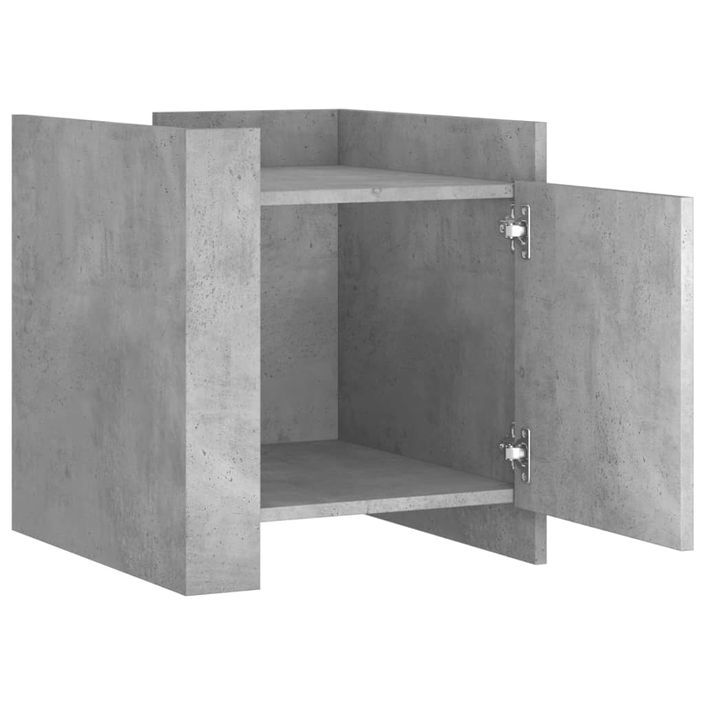 Table de chevet gris béton 45x50x50 cm bois d’ingénierie - Photo n°7