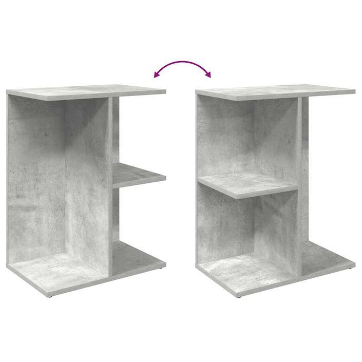 Table de chevet gris béton 46,5x29x61 cm bois d'ingénierie - Photo n°7