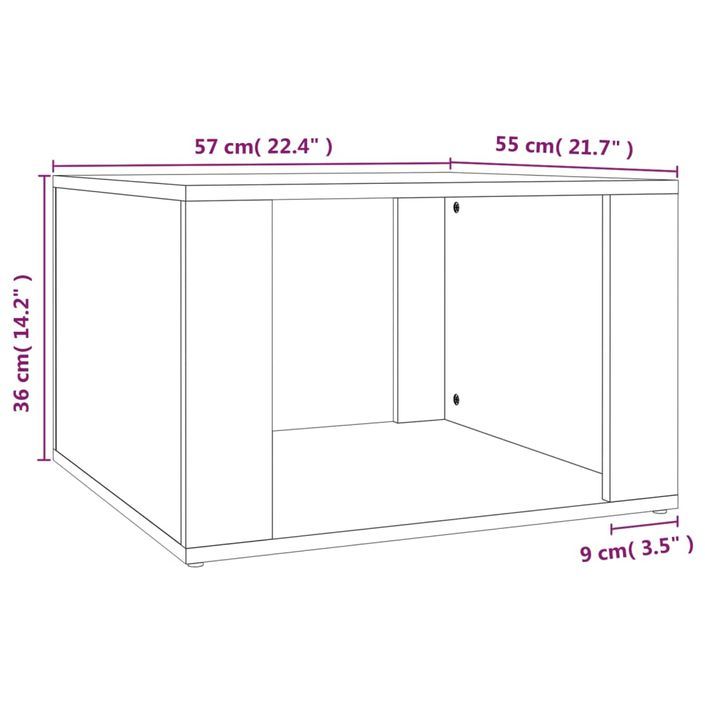 Table de chevet Gris béton 57x55x36 cm Bois d'ingénierie - Photo n°8