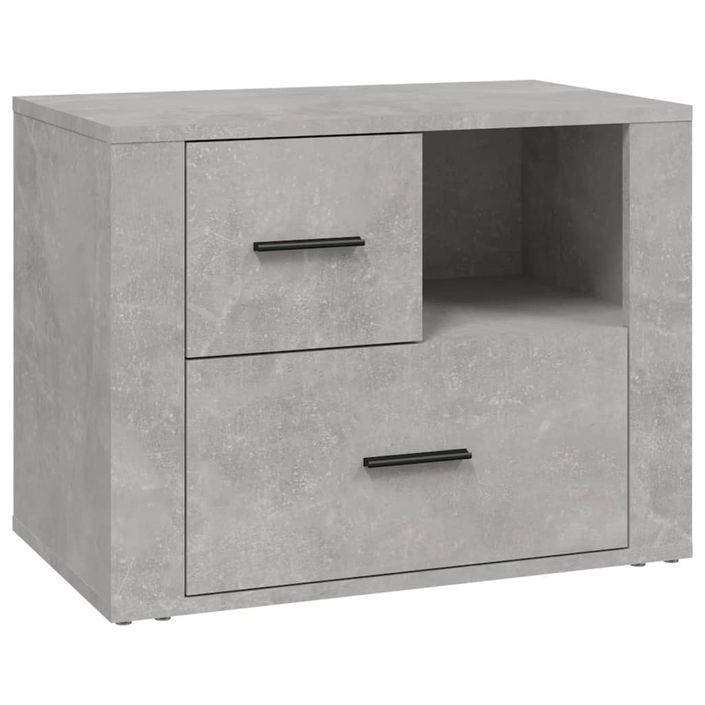 Table de chevet Gris béton 60x36x45 cm Bois d'ingénierie - Photo n°2