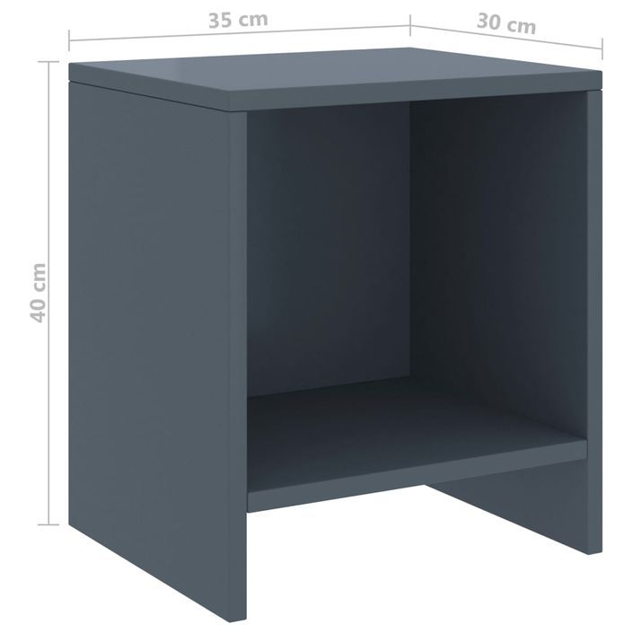 Table de chevet Gris clair 35x30x40 cm Bois de pin massif - Photo n°6