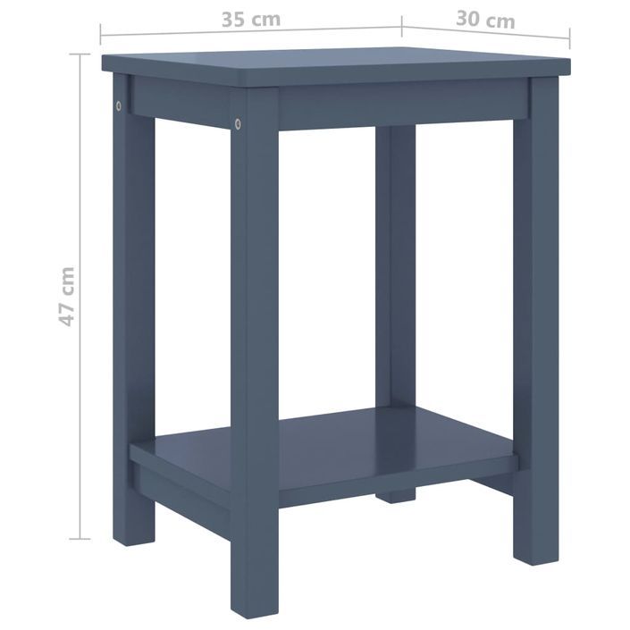 Table de chevet Gris clair 35x30x47 cm Bois de pin massif - Photo n°5