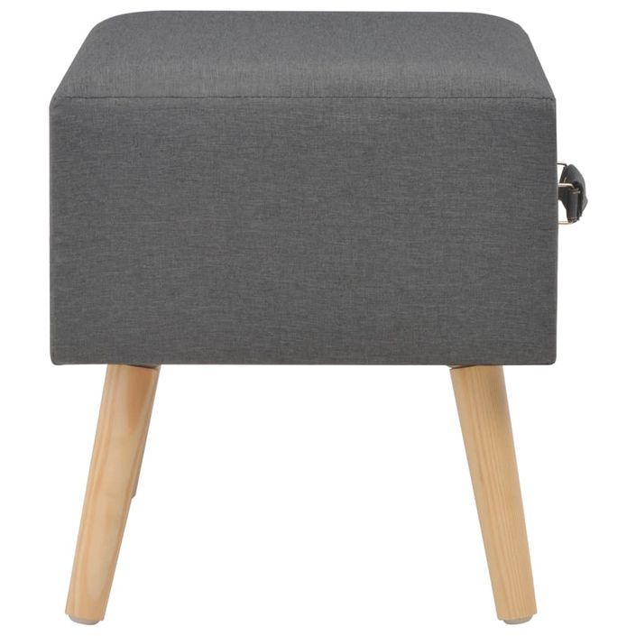 Table de chevet Gris foncé 40x35x40 cm Tissu - Photo n°5