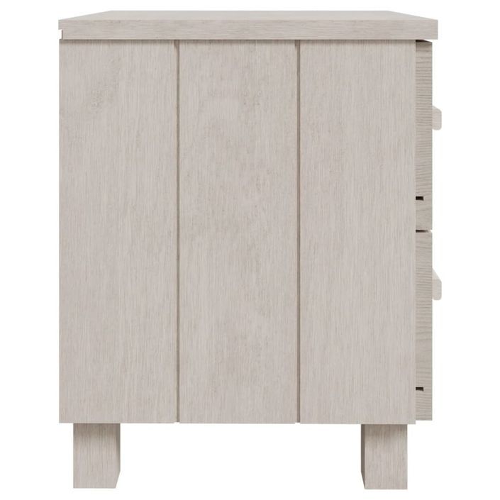 Table de chevet HAMAR Blanc 40x35x44,5 cm Bois de pin massif - Photo n°4