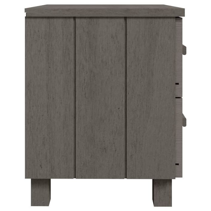 Table de chevet HAMAR Gris clair 40x35x44,5 cm Bois pin massif - Photo n°4