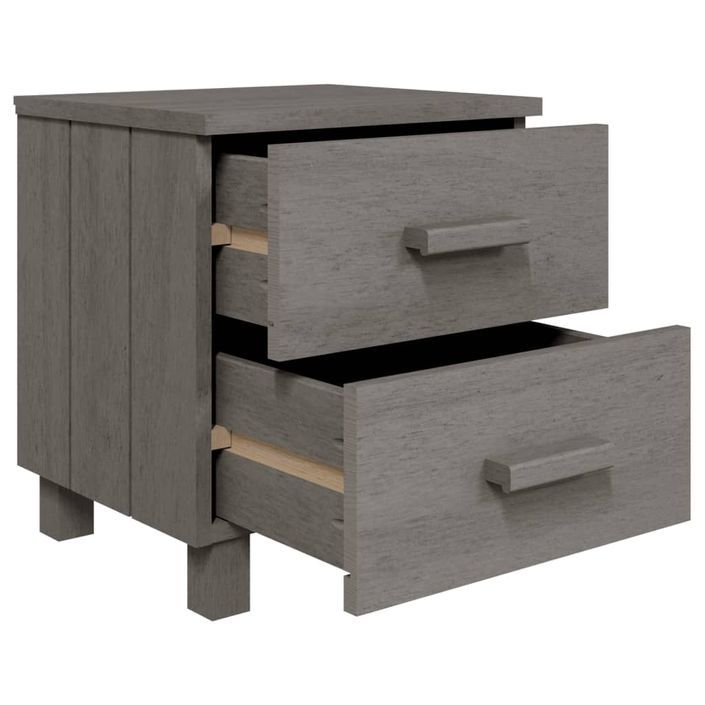 Table de chevet HAMAR Gris clair 40x35x44,5 cm Bois pin massif - Photo n°5