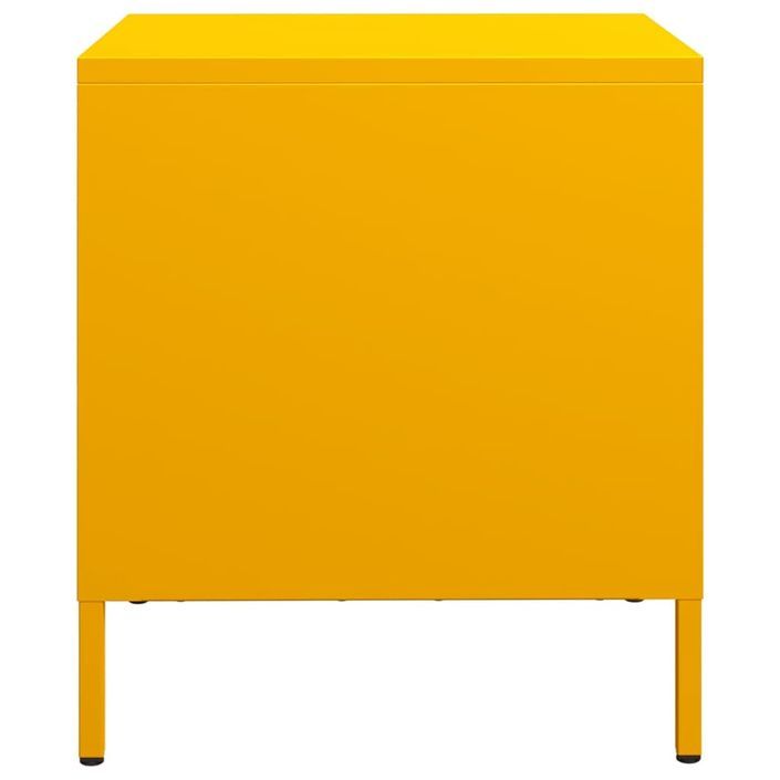 Table de chevet jaune moutarde 35x39x43,5 cm acier - Photo n°6