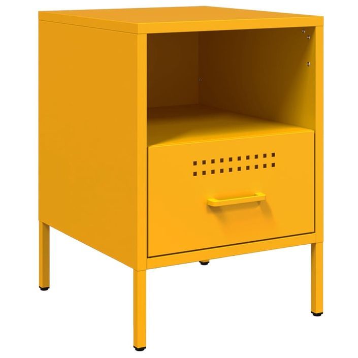 Table de chevet jaune moutarde 36x39x50,5 cm - Photo n°2