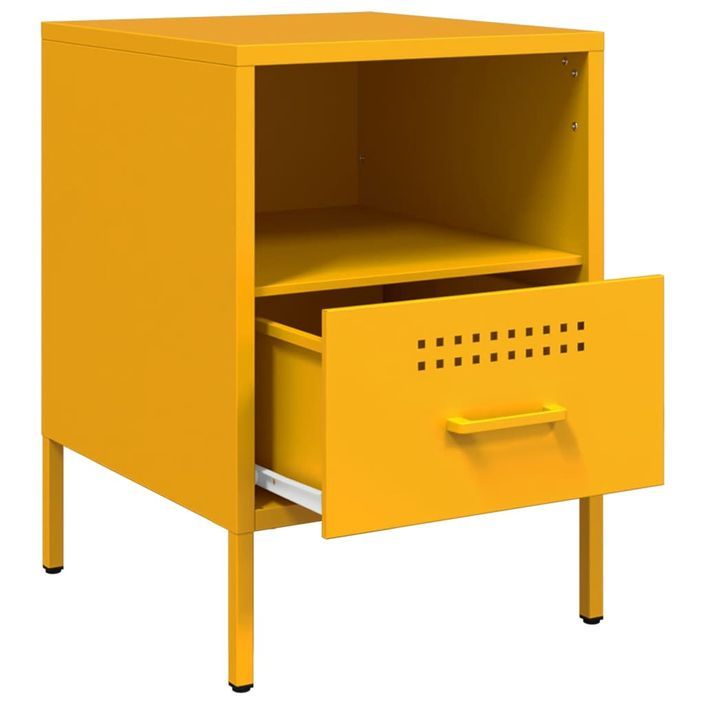 Table de chevet jaune moutarde 36x39x50,5 cm - Photo n°9