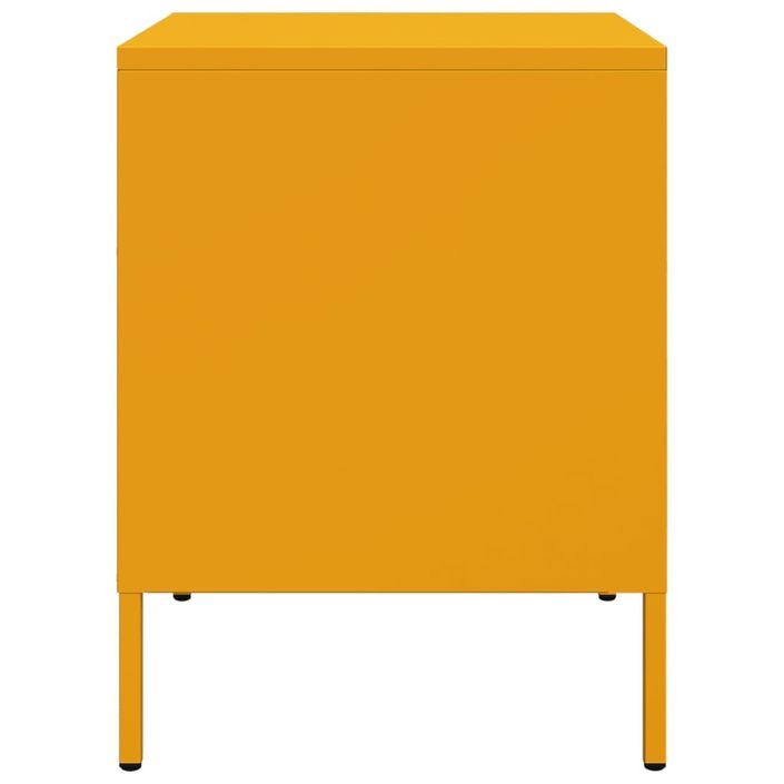 Table de chevet jaune moutarde 36x39x50,5 cm acier - Photo n°7