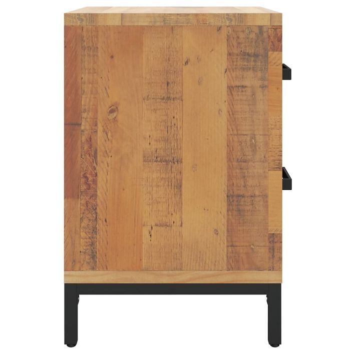 Table de chevet Marron 36x30x45 cm Bois de pin massif - Photo n°5