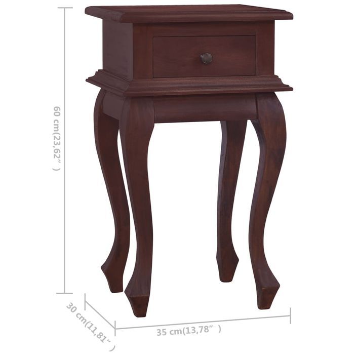 Table de chevet Marron classique 35x30x60 cm Bois d'acajou - Photo n°8