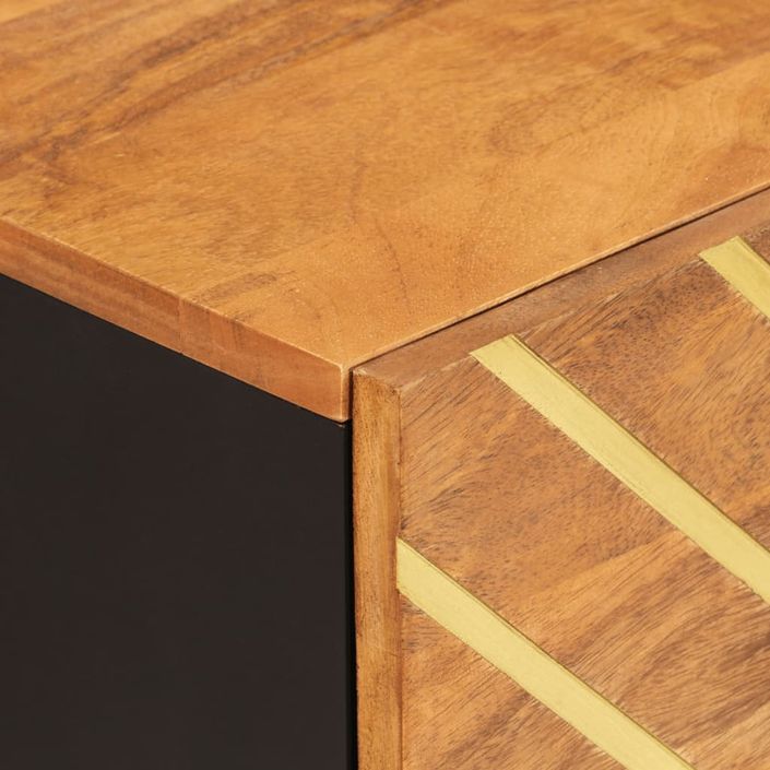 Table de chevet marron et noir 50x33x60 cm bois manguier solide - Photo n°7