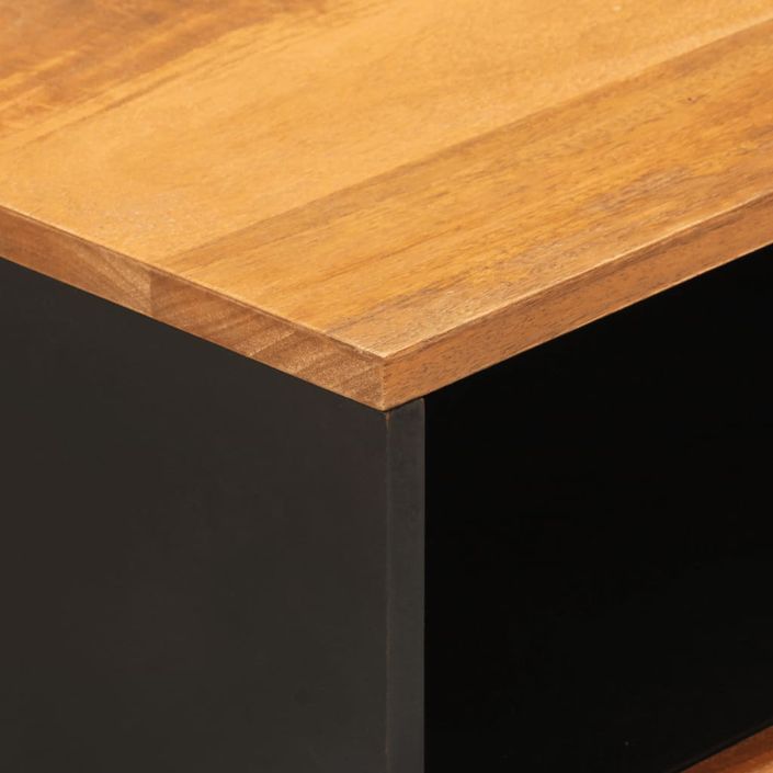 Table de chevet marron et noir 50x33x60 cm bois manguier solide - Photo n°8