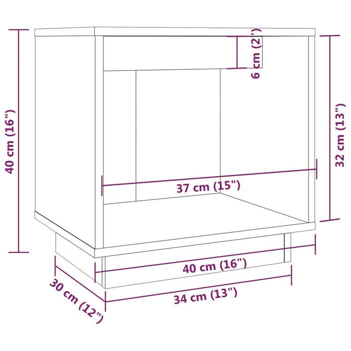 Table de chevet Marron miel 40x30x40 cm Bois de pin solide - Photo n°6