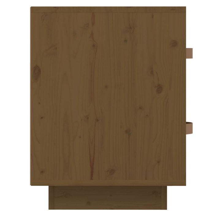 Table de chevet Marron miel 40x34x45 cm Bois de pin massif - Photo n°7