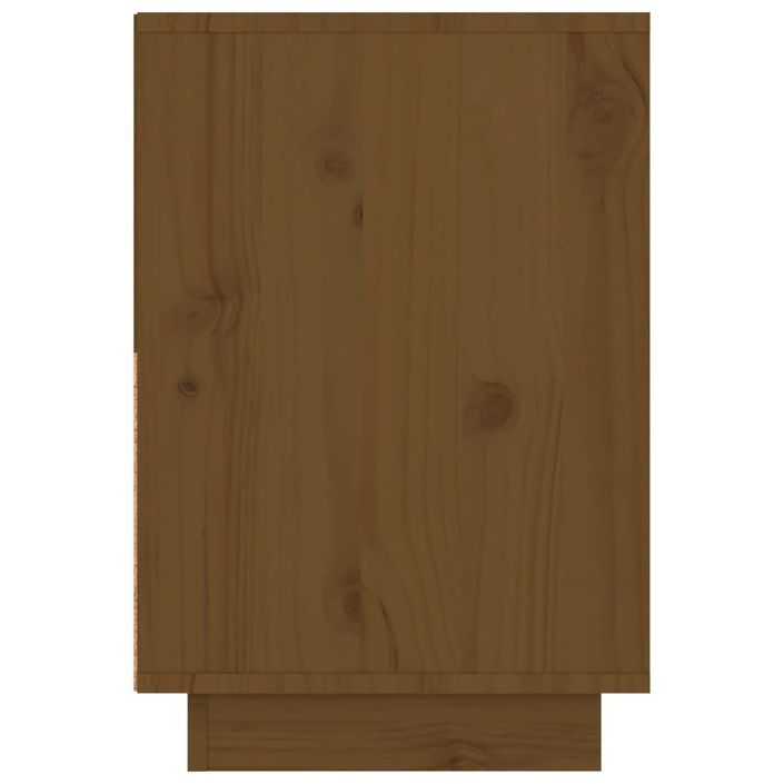 Table de chevet Marron miel 60x34x51 cm Bois de pin solide - Photo n°4