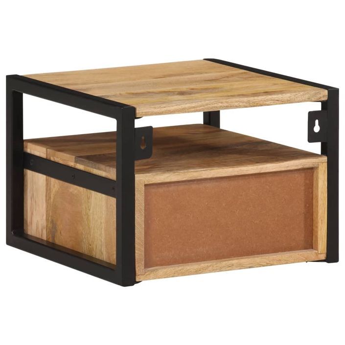 Table de chevet murale 35x35x25 cm bois d'acacia solide - Photo n°5