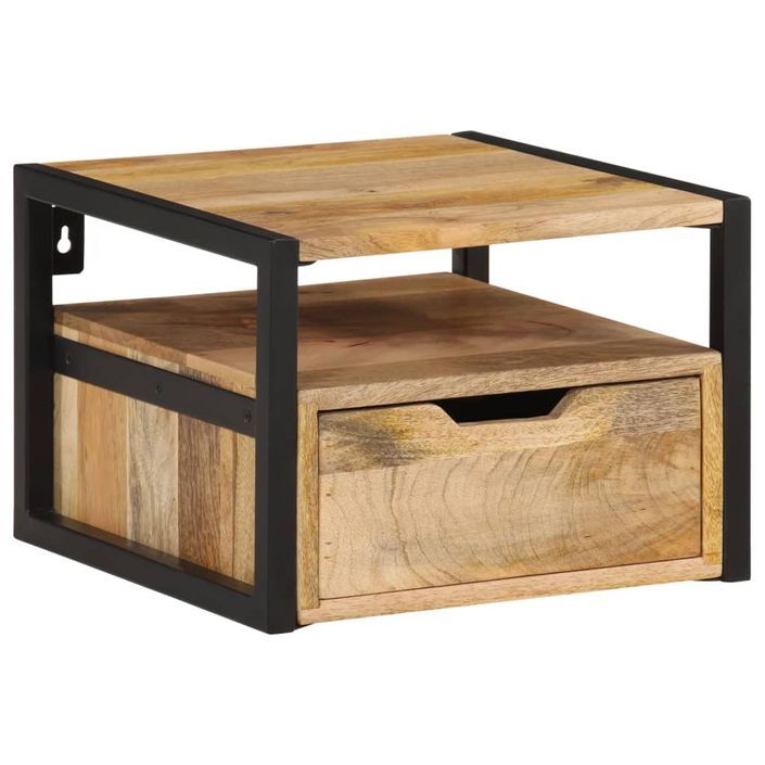 Table de chevet murale 35x35x25 cm bois d'acacia solide - Photo n°9